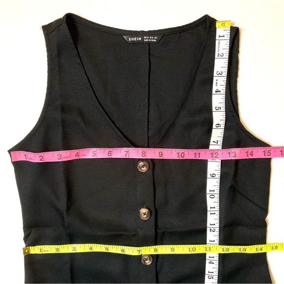 New Shein Button Front Sleeveless Romper XS - Picture 8 of 11